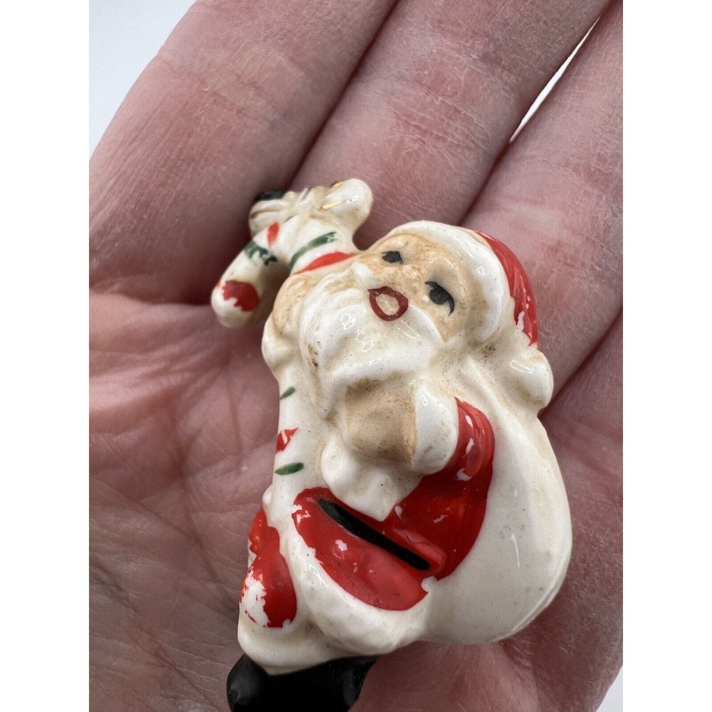 Vintage Holiday Party Home Decoration Christmas Santa Claus Figurine - 1.75" - Picture 4 of 5